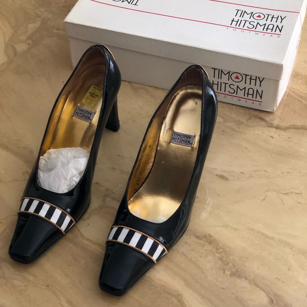 Timothy Hitsman Black Patent Leather Heels - Sz 7